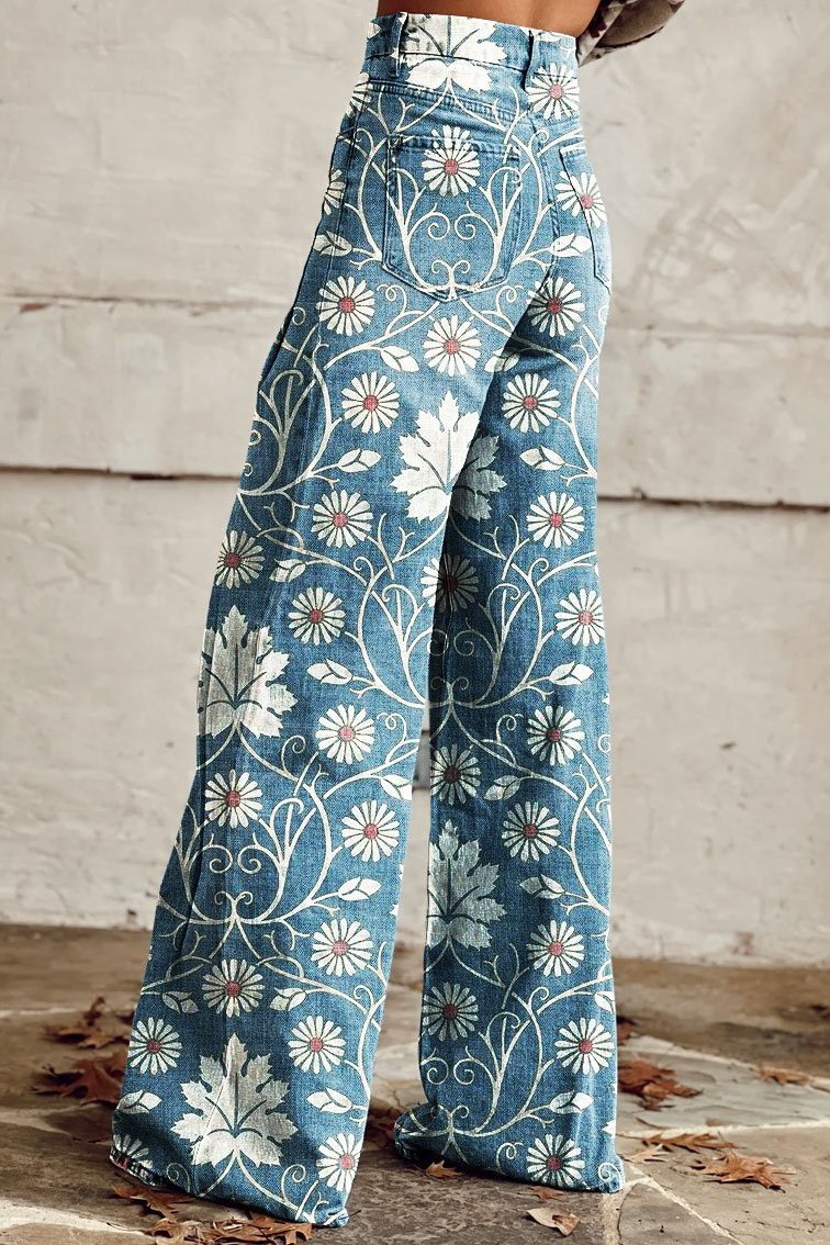 ISABELLE | Elegant Boho Pants in Floral Pattern