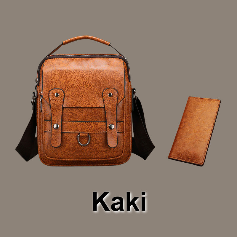 🔥Trendy PU Leather Men's Crossbody Bag with Wallet