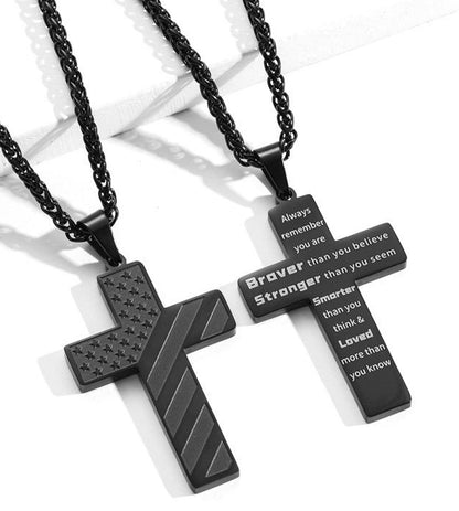 Cross Faith Patriotic Necklace