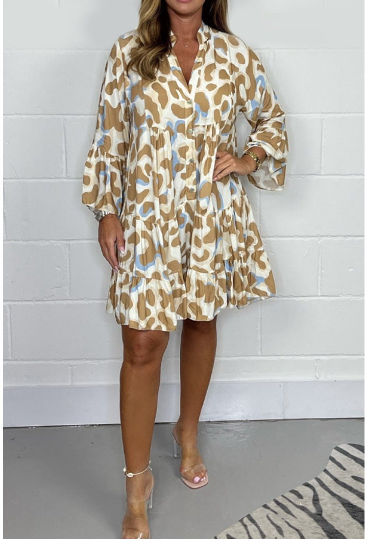 Spring and Summer New Large Size Irregular Printed Dresses