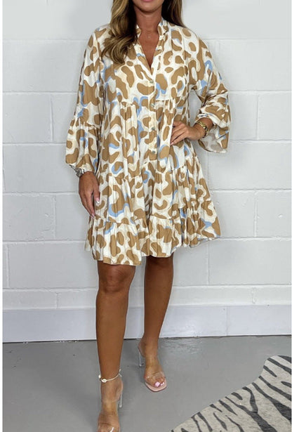 Spring and Summer New Large Size Irregular Printed Dresses