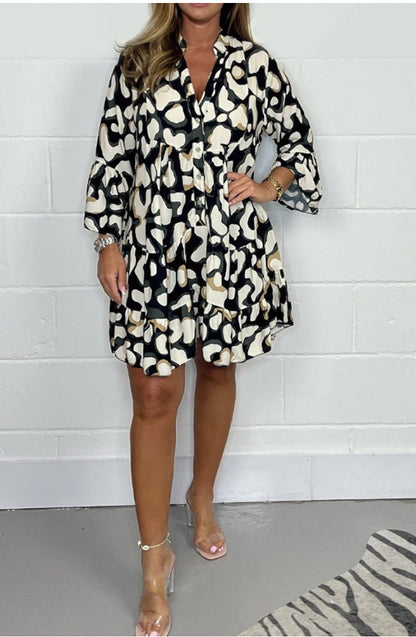 Spring and Summer New Large Size Irregular Printed Dresses