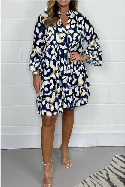 Spring and Summer New Large Size Irregular Printed Dresses