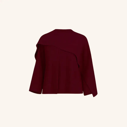 Elara | Knitted Cape with Integrated Scarf