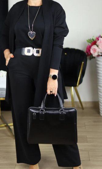 Stylish 3-Piece Set w/Long Cardigan, Top & Pants