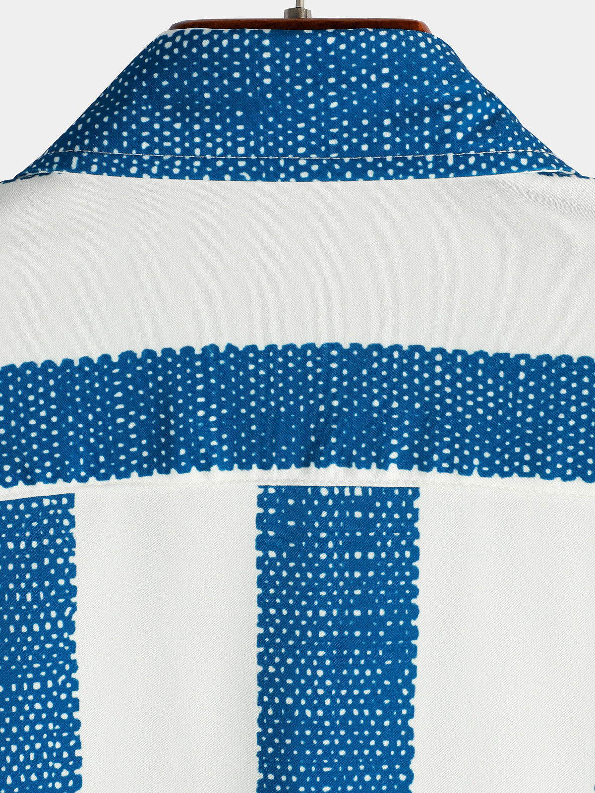 Casual Short-Sleeved Vertical Striped Vintage Blue Shirt for Men