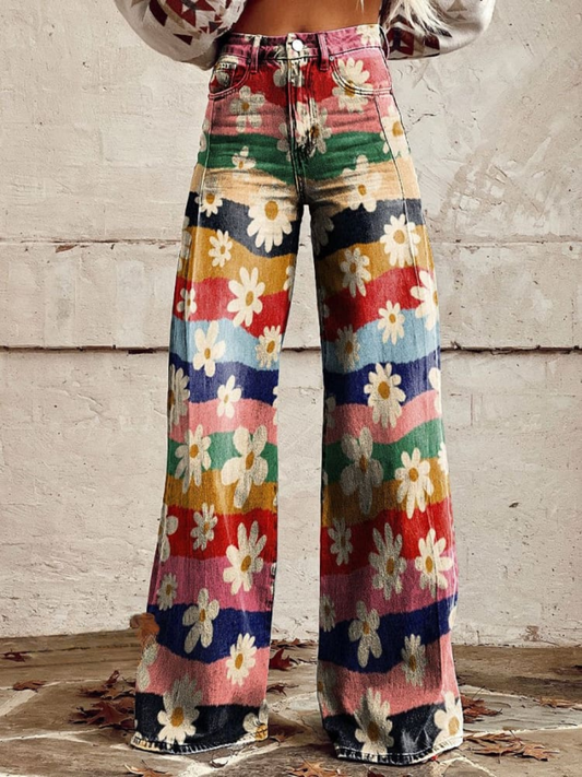 ÉLISE | Elegant and Comfortable Trousers in Retro Flowers
