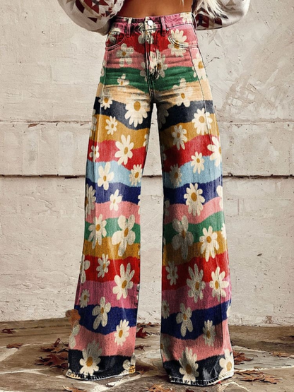 ÉLISE | Elegant and Comfortable Trousers in Retro Flowers