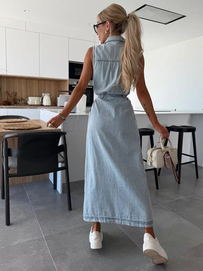 Isabelle | Denim Maxi Dress