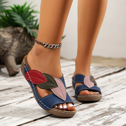 Clara™ – Slip-in Sandals with Leaf Pattern for Women