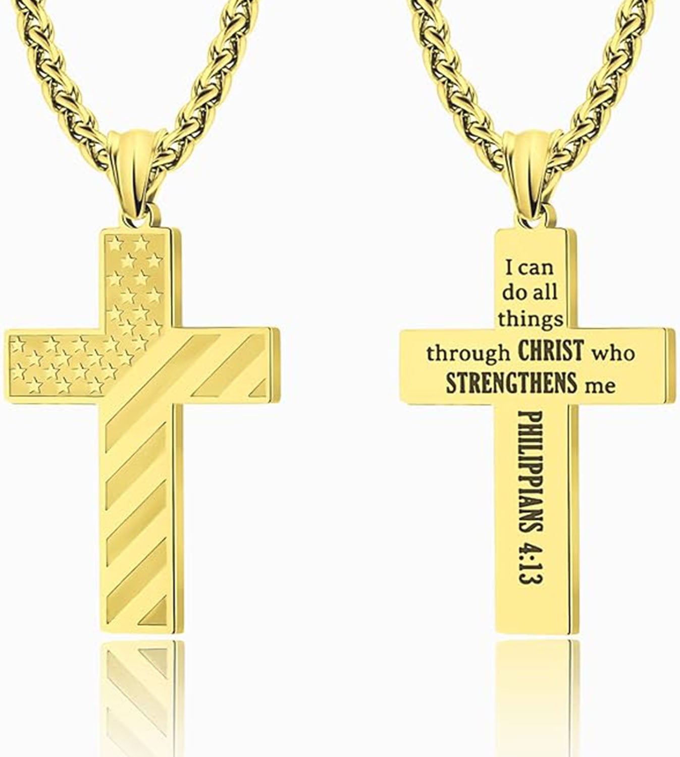 Cross Faith Patriotic Necklace