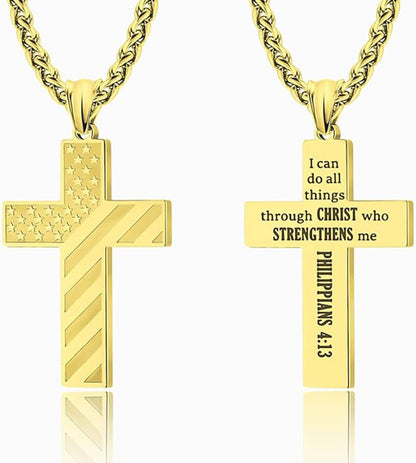 Cross Faith Patriotic Necklace