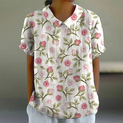 Casual Blouse With Floral Pattern