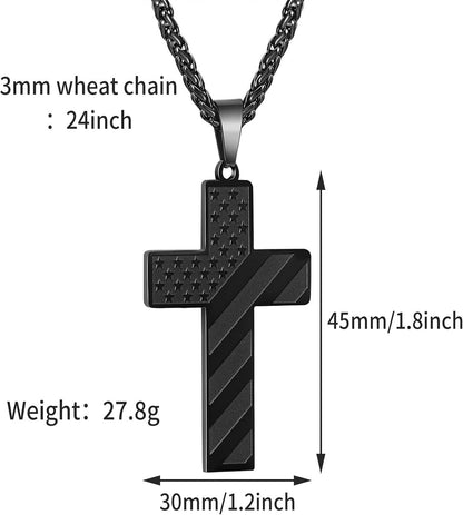 Cross Faith Patriotic Necklace