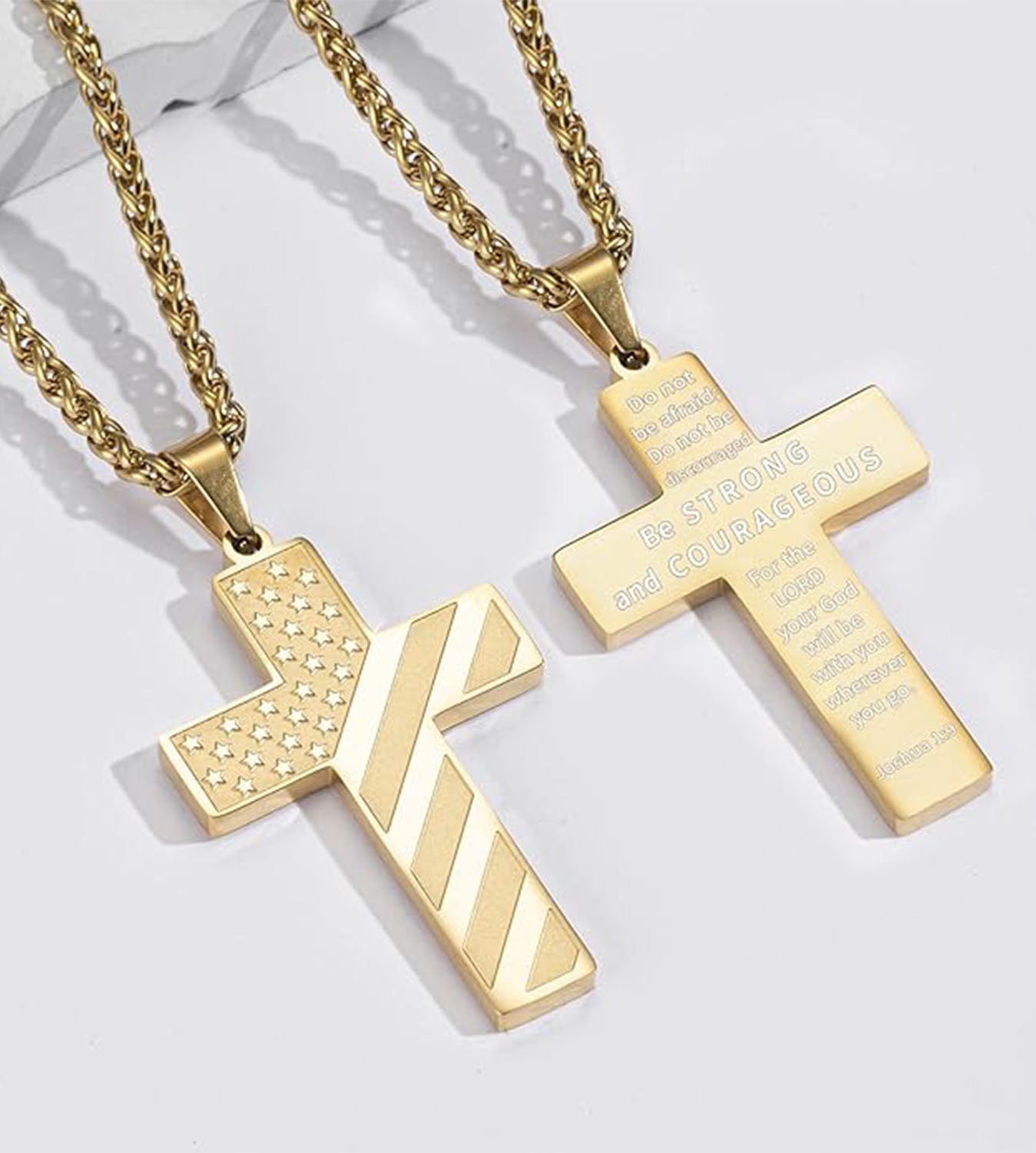 Cross Faith Patriotic Necklace