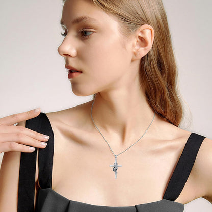 Argiñe™ | Silver Necklace with Fingerprint and Cross
