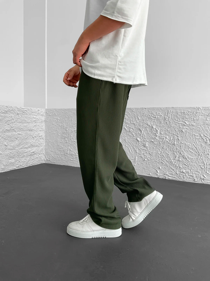 Relaxed Fit Ribbed Trousers