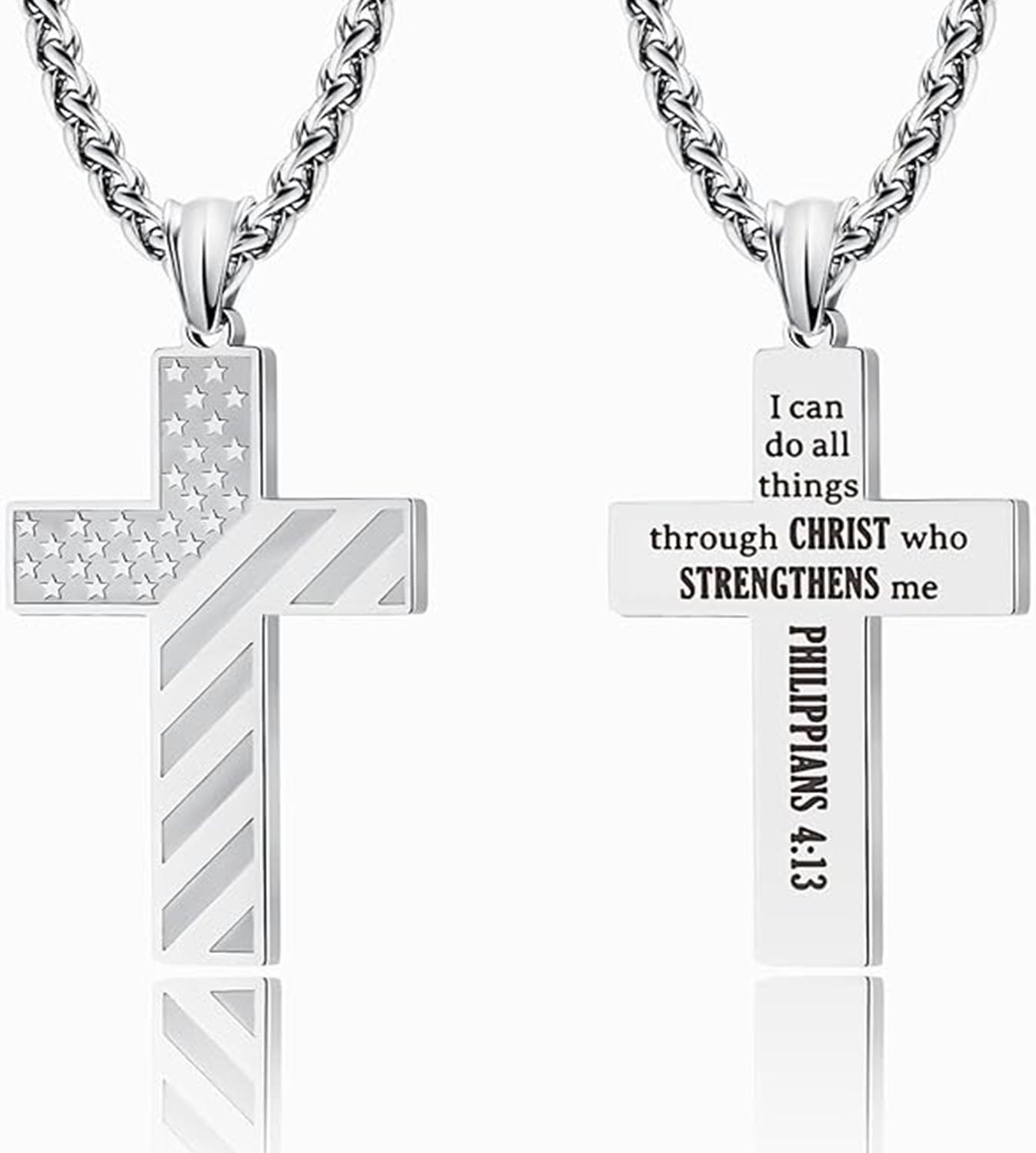 Cross Faith Patriotic Necklace
