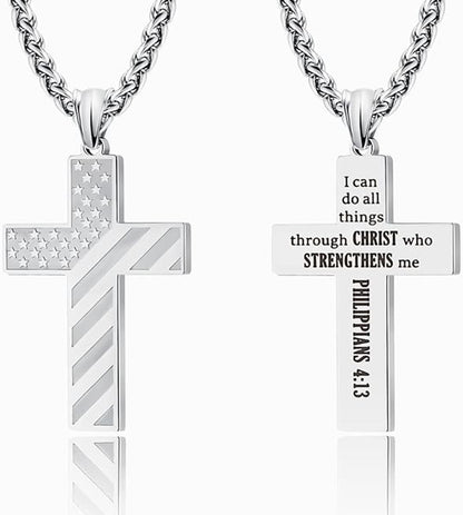 Cross Faith Patriotic Necklace