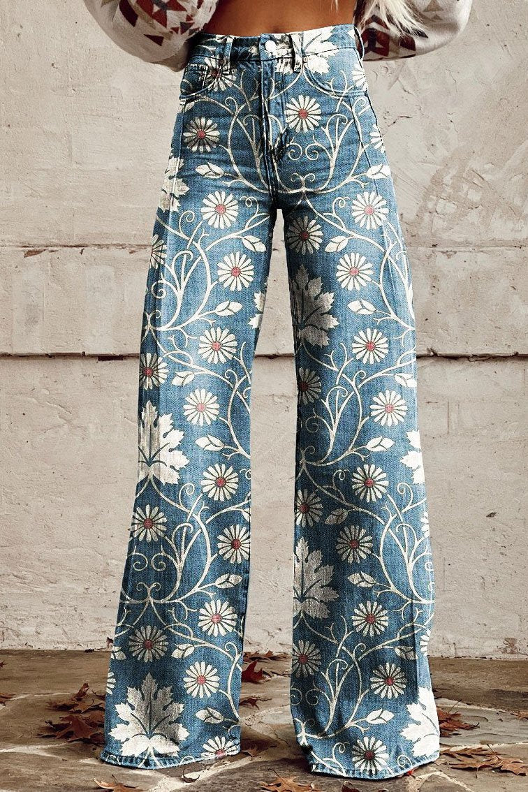 ISABELLE | Elegant Boho Pants in Floral Pattern
