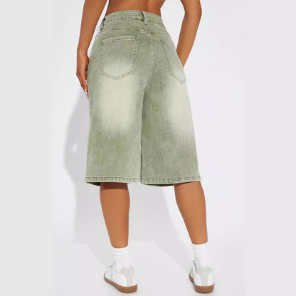 Y2K Double Belt Cropped Jorts