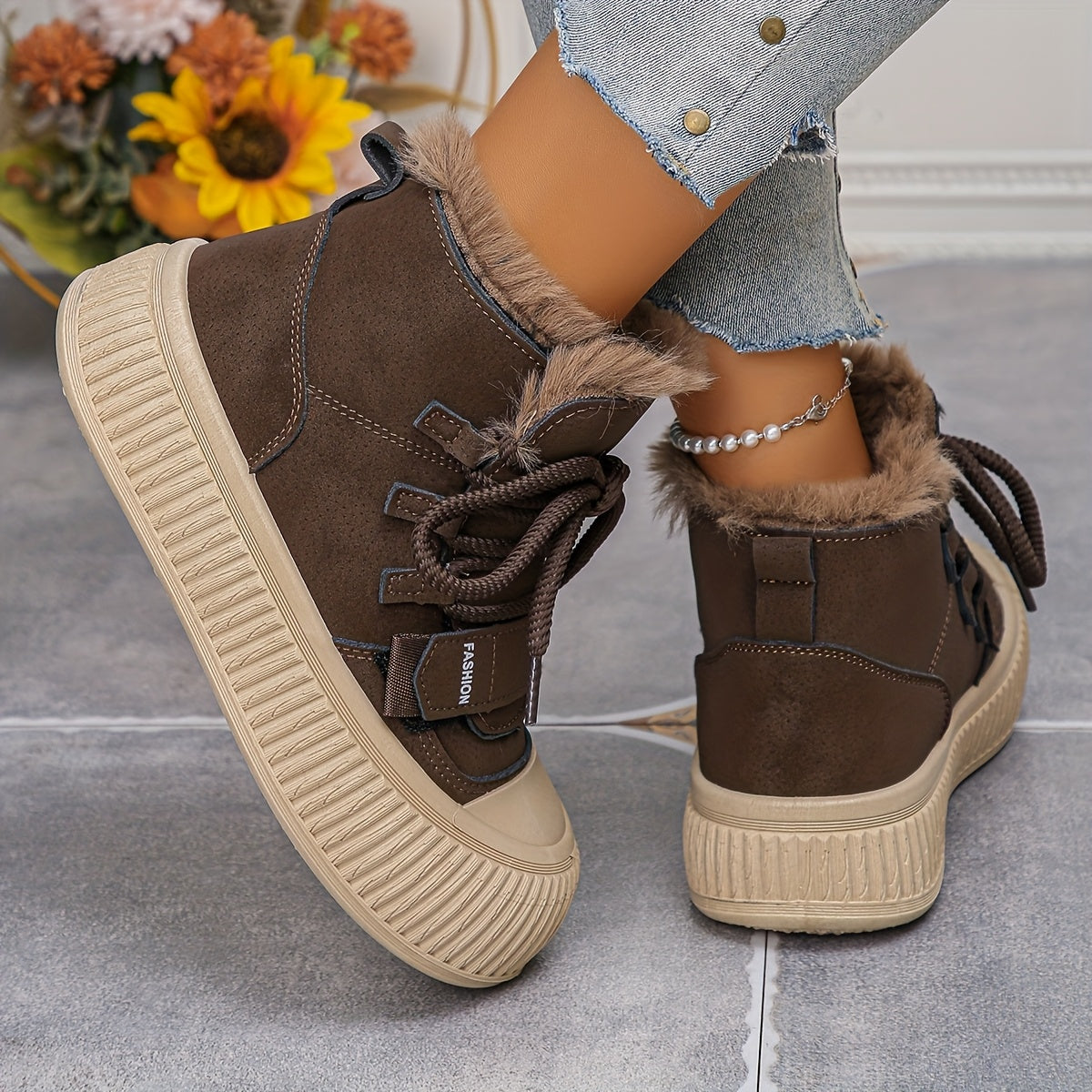Nora | Plush-Lined Mid-Top Winter Boots