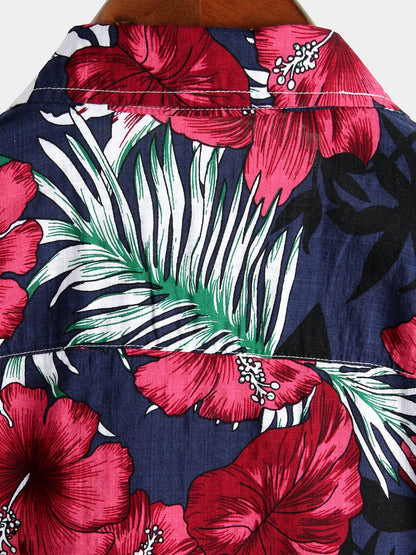 Men's Pure Cotton Shirt with Hawaiian Holiday Style Print