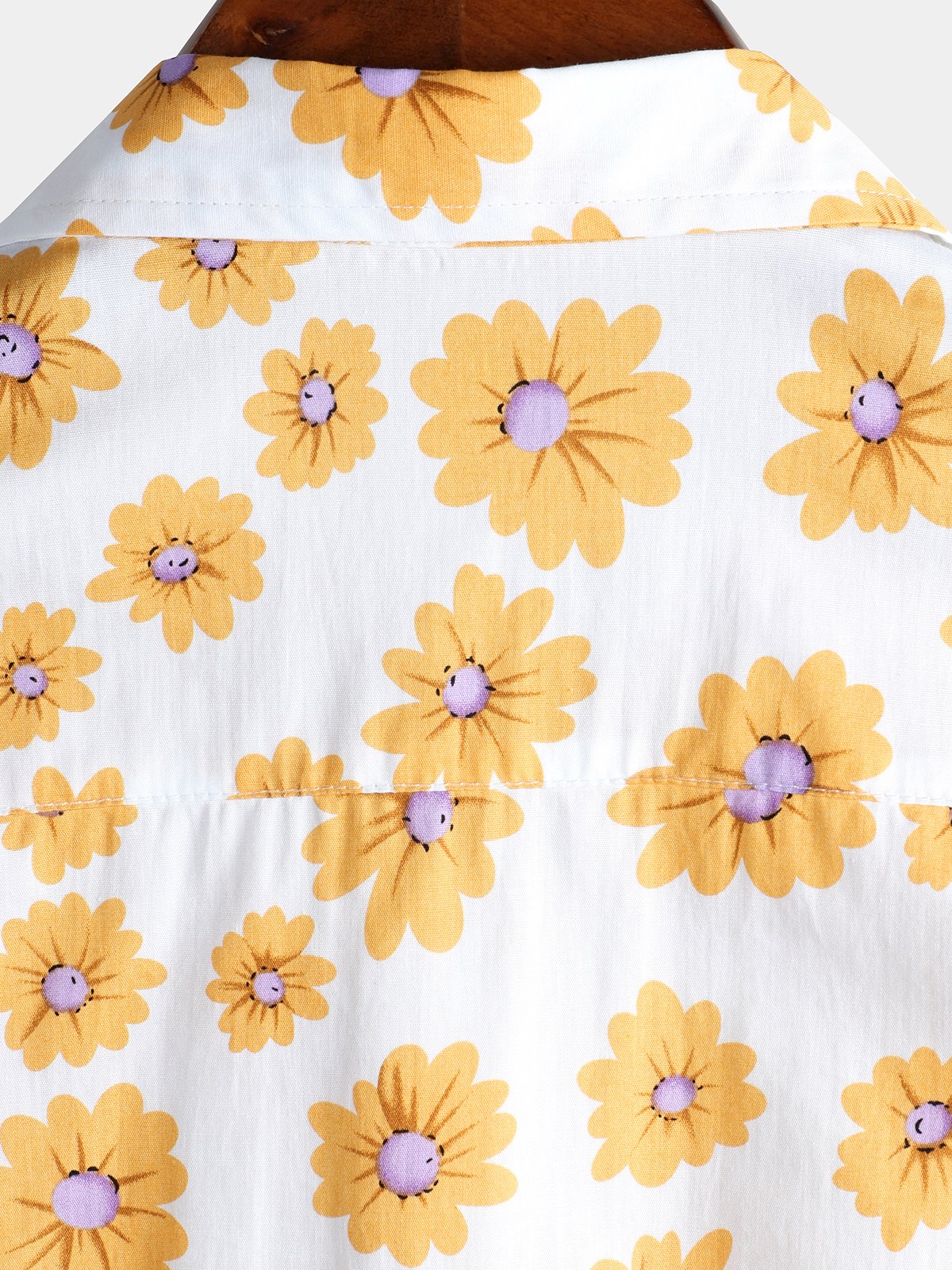 Men's Daisy Print Cotton Tropical Hawaiian Floral Shirt