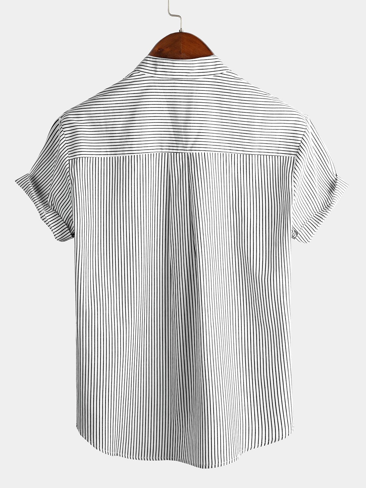 Men's Breathable Cotton Short Sleeve Striped Shirts