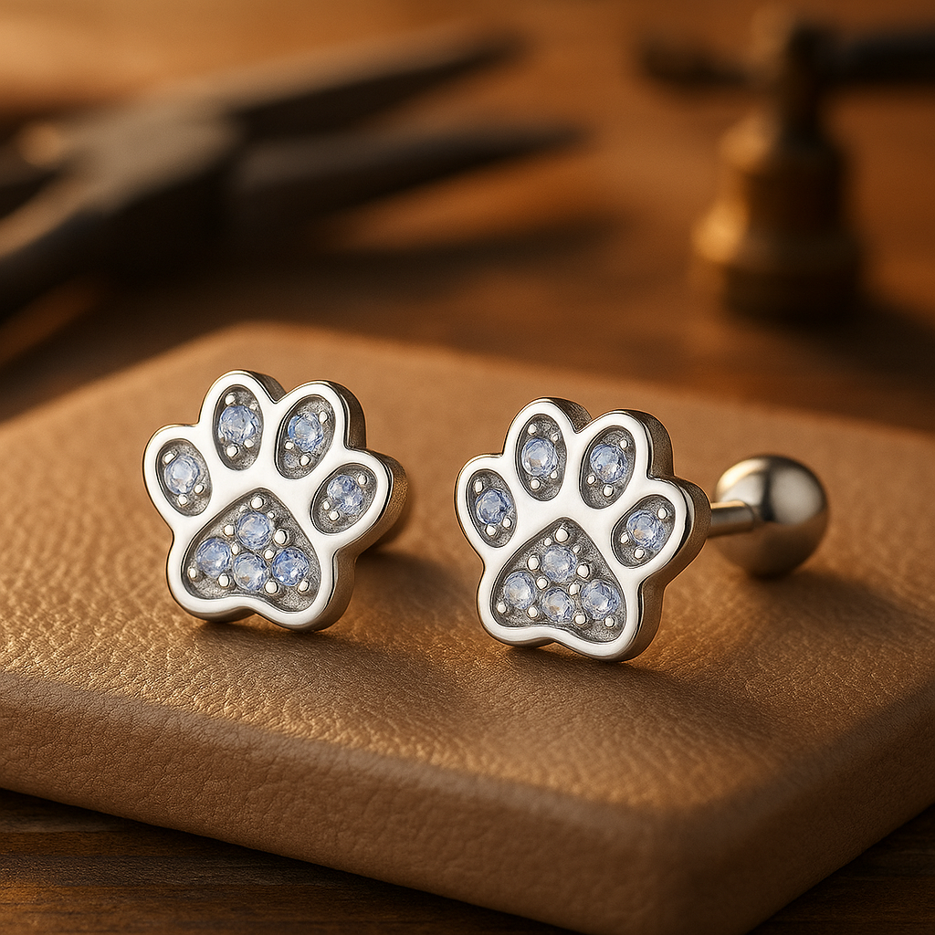 Liced™ | Silver Footprint Earrings