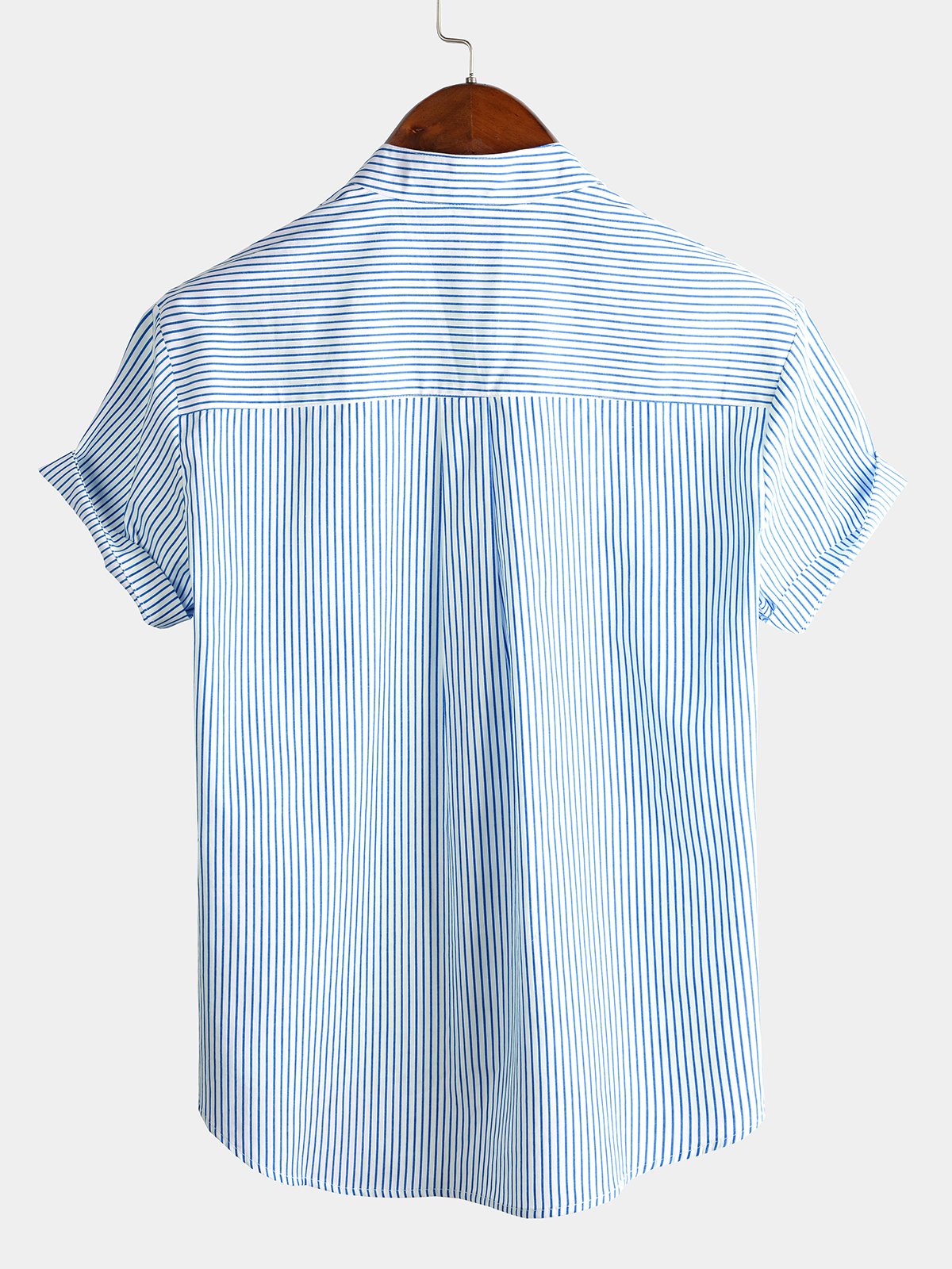 Men's Breathable Cotton Short Sleeve Striped Shirts