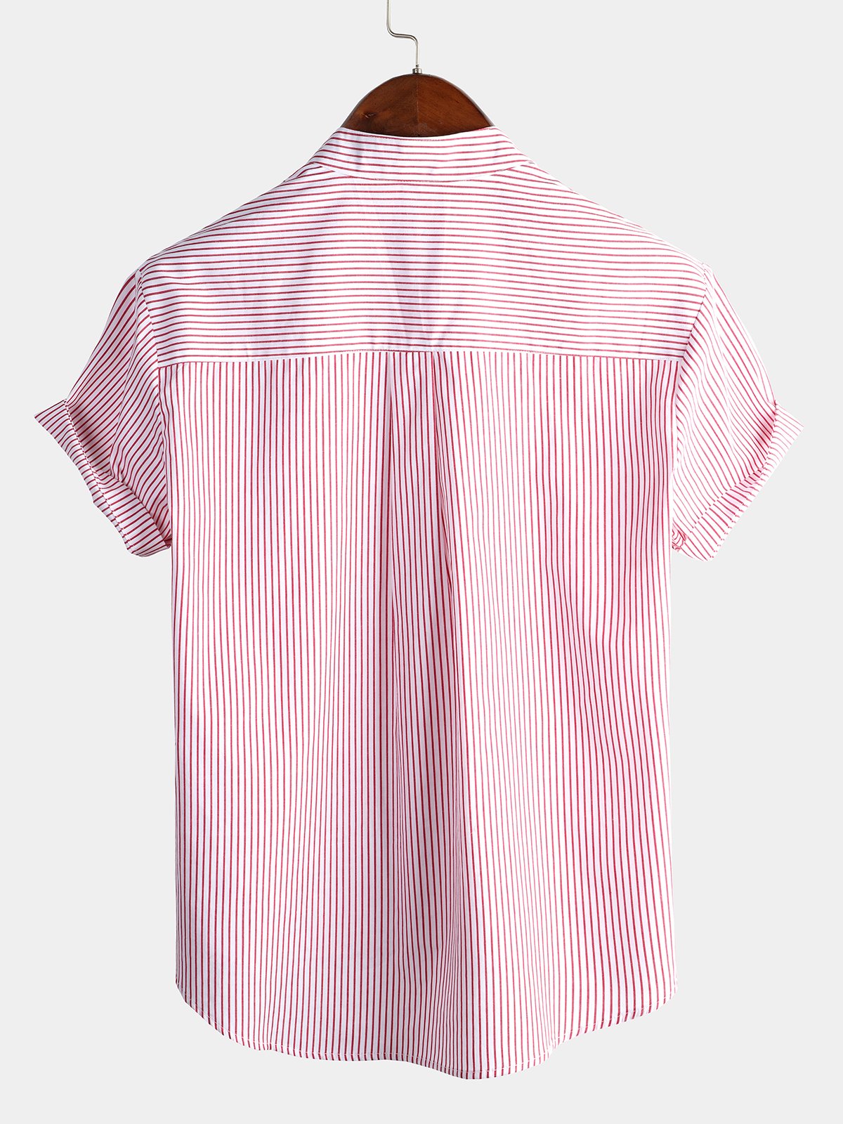 Men's Breathable Cotton Short Sleeve Striped Shirts