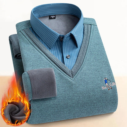 Men's Thermal Sweater with Double Fleece Lining