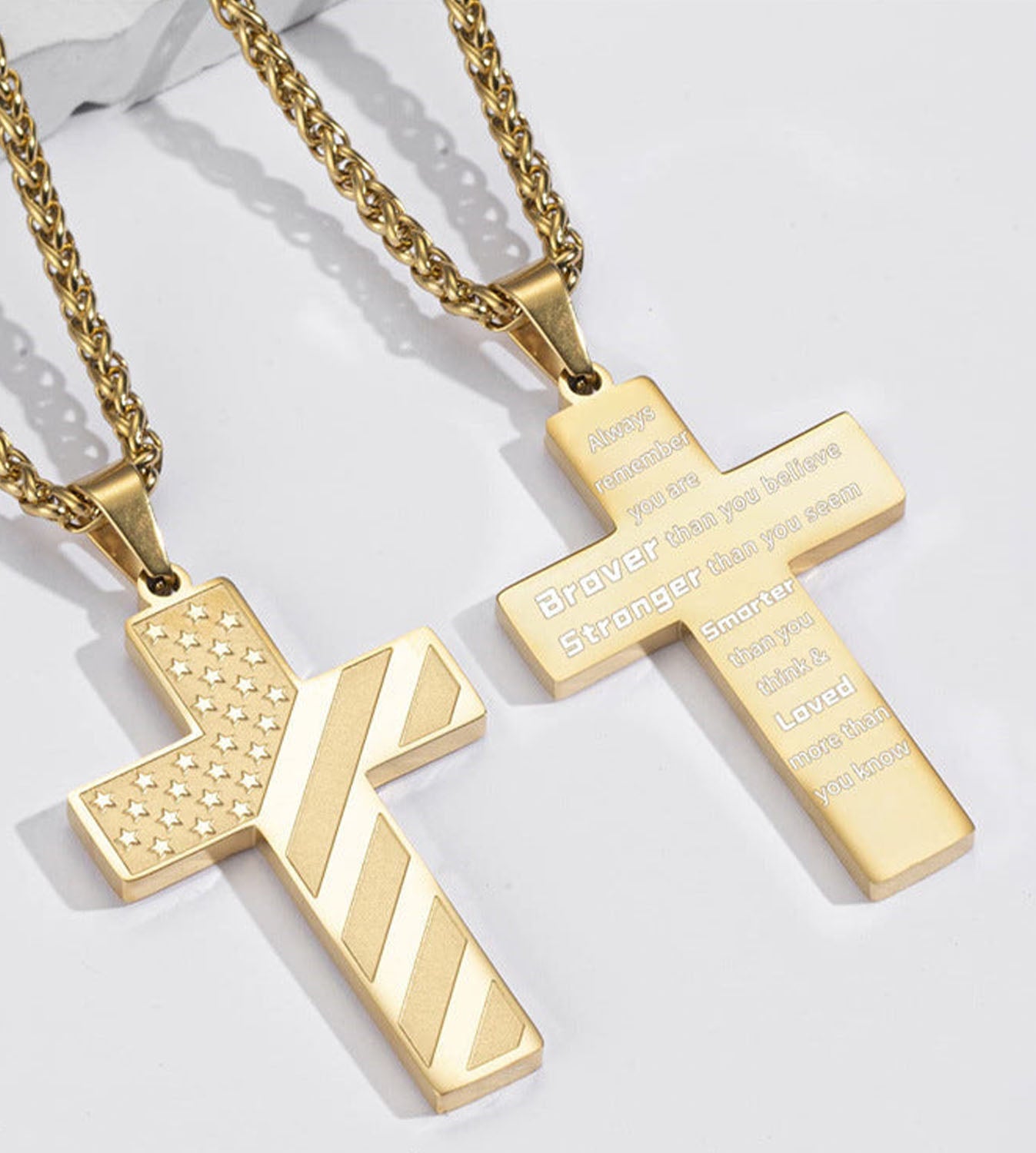 Cross Faith Patriotic Necklace