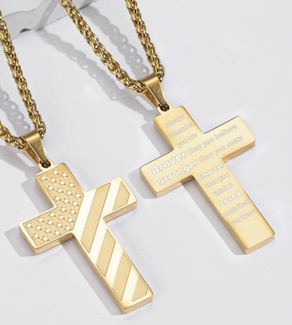 Cross Faith Patriotic Necklace
