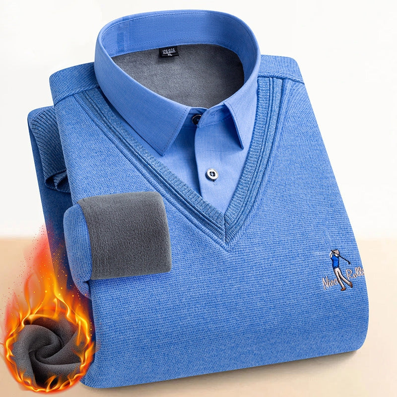 Men's Thermal Sweater with Double Fleece Lining