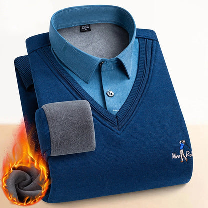 Men's Thermal Sweater with Double Fleece Lining