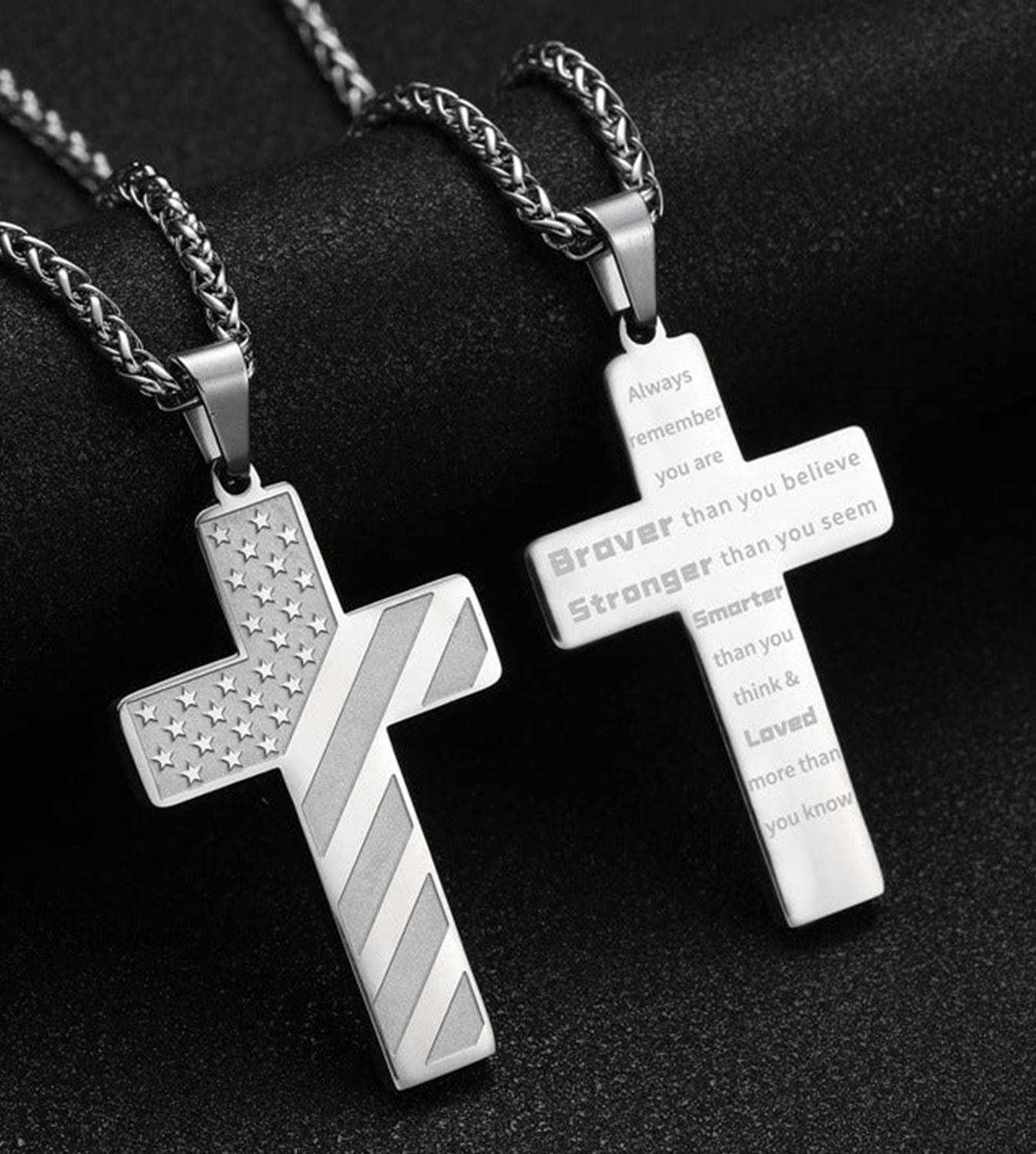 Cross Faith Patriotic Necklace