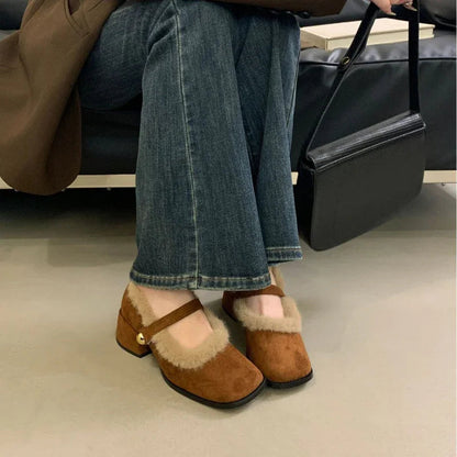 LunaWarm™ Furry Mary Jane Comfort Shoes