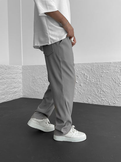Relaxed Fit Ribbed Trousers