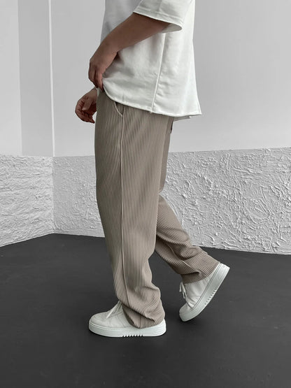 Relaxed Fit Ribbed Trousers