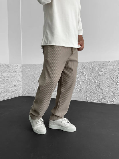 Relaxed Fit Ribbed Trousers