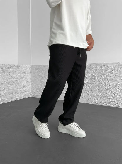 Relaxed Fit Ribbed Trousers