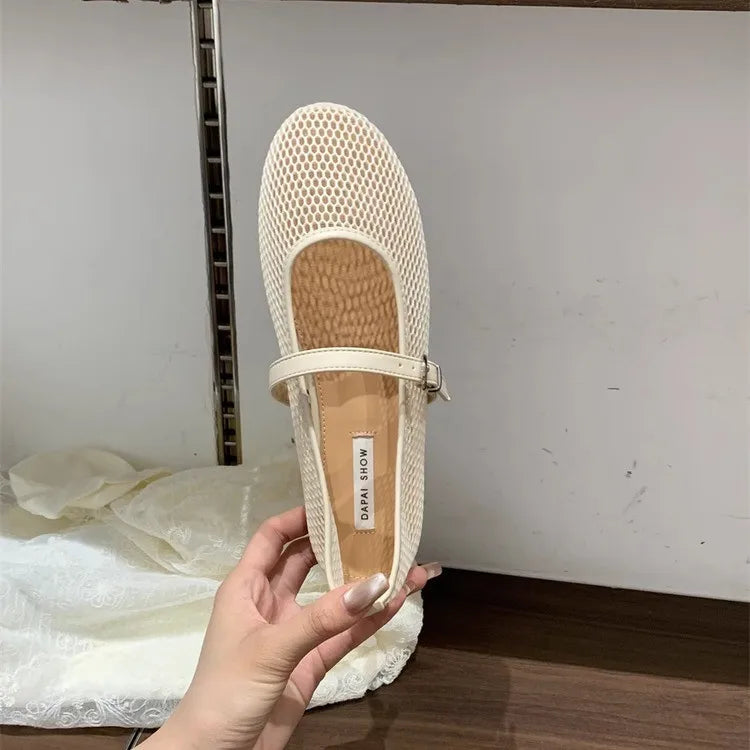 Lina | Mesh Mary Jane Ballet Flats