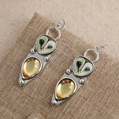 Almira™ | Boho Owl Drop Earrings