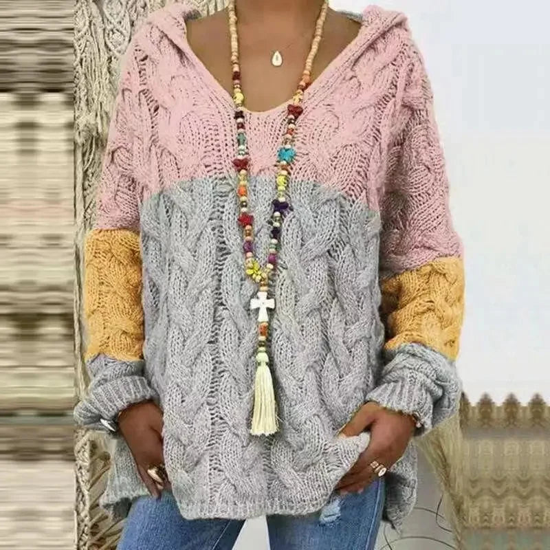 Lola | Textured Knit Hooded Sweater