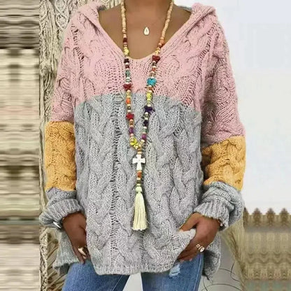 Lola | Textured Knit Hooded Sweater