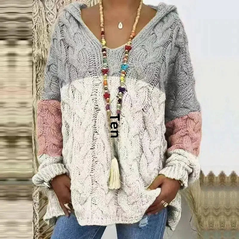 Lola | Textured Knit Hooded Sweater