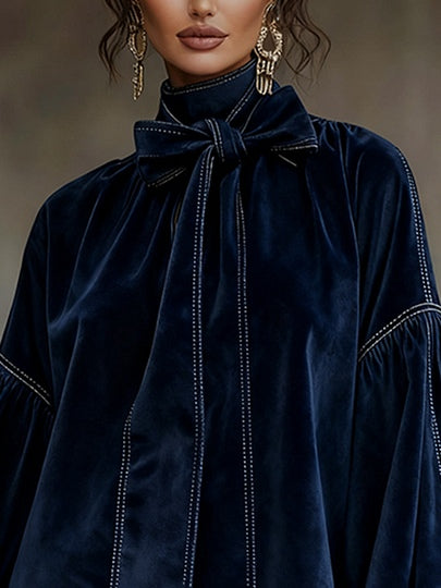 Trinidad | Velvet Mini Dress with Bow