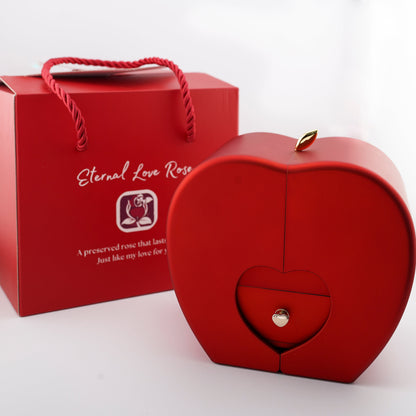 4-Leaf Clover Necklace "Lucky Charm" with Gift Box & Eternal Rose